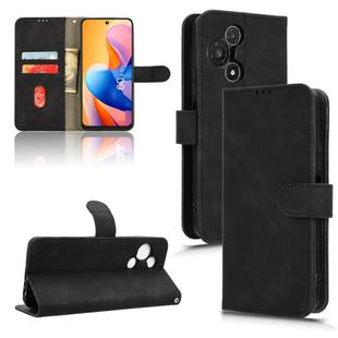 For TCL 60R 5G Skin Feel Magnetic Flip Leather Phone Case(Black)