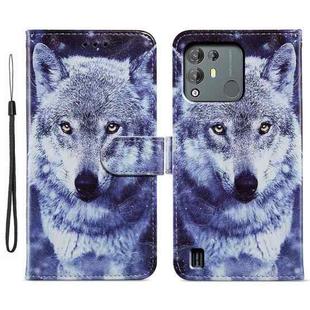 For Blackview A55 Pro Painted Pattern Horizontal Flip Leather Phone Case(White Wolf)