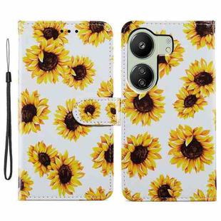 For Xiaomi Redmi 13C 4G Painted Pattern Horizontal Flip Leather Phone Case(Sunflower)