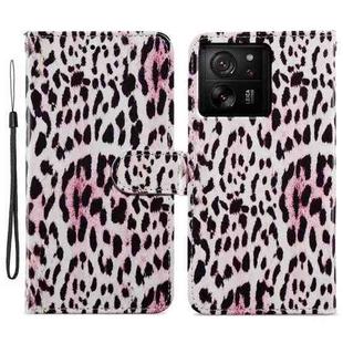 For Xiaomi 13T 5G Painted Pattern Horizontal Flip Leather Phone Case(Leopard)