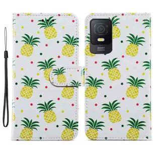 For TCL 403 Painted Pattern Horizontal Flip Leather Phone Case(Pineapple)