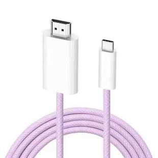 4K 60Hz USB-C / Type-C to HDMI HD Adapter Cable, Length: 1.8m(Purple)