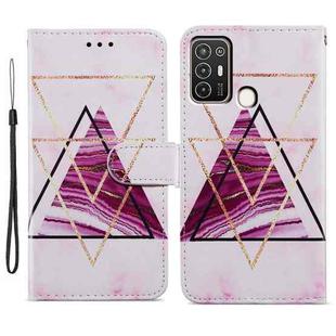 For ZTE Blade A52 Painted Pattern Horizontal Flip Leather Phone Case(Marble)