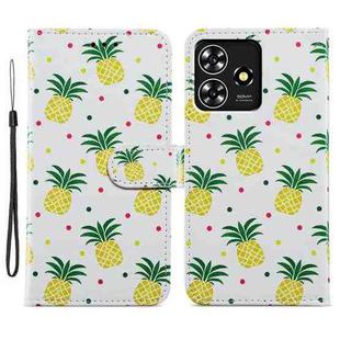 For ZTE Blade A73 4G Painted Pattern Horizontal Flip Leather Phone Case(Pineapple)