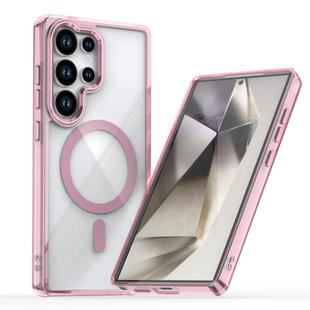 For Samsung Galaxy S25 Ulltra 5G MagSafe Magnetic Clear Phone Case(Pink)