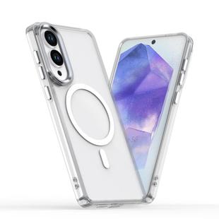 For Samsung Galaxy S25 Edge 5G MagSafe Magnetic Clear Phone Case(White)