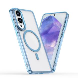 For Samsung Galaxy S25 Edge 5G MagSafe Magnetic Clear Phone Case(Blue)