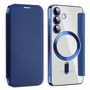 For Samsung Galaxy S24 5G MagSafe Magnetic RFID Anti-theft Leather Phone Case(Royal Blue)