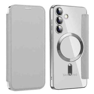 For Samsung Galaxy S24+ 5G MagSafe Magnetic RFID Anti-theft Leather Phone Case(Grey)