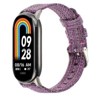 For Xiaomi Mi Band 8 Nylon Canvas Watch Band(Purple)