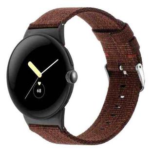 For Google Pixel Watch 2 / Pixel Watch Nylon Canvas Watch Band(Wine Red)