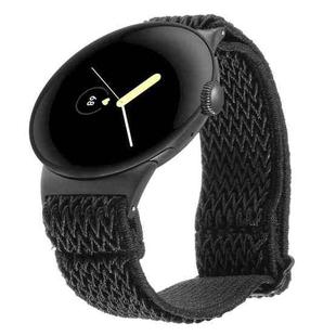 For Google Pixel Watch 2 / Pixel Watch 20mm Wave Braided Nylon Watch Band(Black)