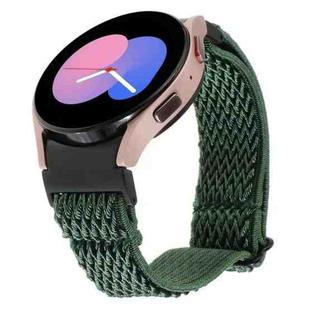 For Samsung Galaxy Watch6/6 Classic/5/5 Pro Wave Braided Nylon Watch Band(Army Green)