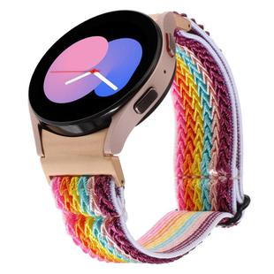For Samsung Galaxy Watch6/6 Classic/5/5 Pro Wave Braided Nylon Watch Band(Rainbow)