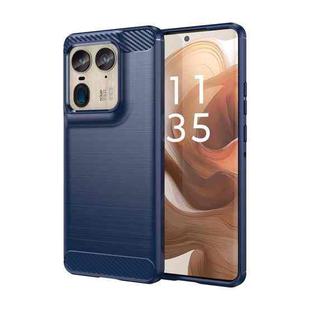For Motorola Moto X50 Ultra Brushed Texture Carbon Fiber TPU Phone Case(Blue)