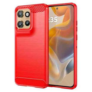 For Motorola Edge 50 Neo Brushed Texture Carbon Fiber TPU Phone Case(Red)