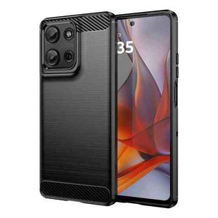 For Motorola Moto G75 5G Brushed Texture Carbon Fiber TPU Phone Case(Black)