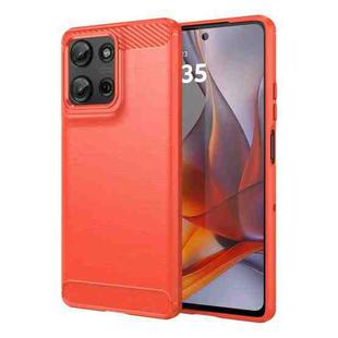 For Motorola Moto G75 5G Brushed Texture Carbon Fiber TPU Phone Case(Red)