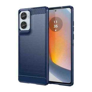 For Motorola Moto G85 Carbon Fiber Brushed Texture TPU Phone Case(Blue)