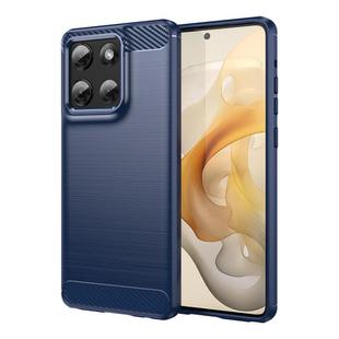 For Motorola Moto G Stylus 5G 2025 Carbon Fiber Brushed Texture TPU Phone Case(Blue)