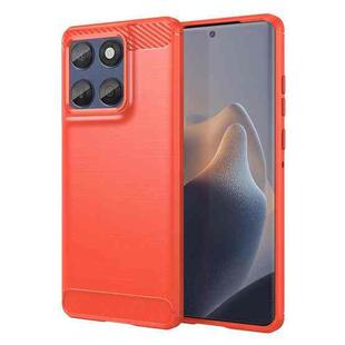 For Motorola Edge 60 Fusion Carbon Fiber Brushed Texture TPU Phone Case(Red)