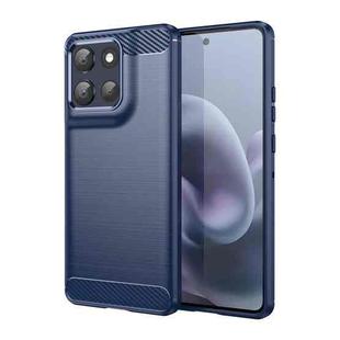 For Motorola Moto G86 5G Carbon Fiber Brushed Texture TPU Phone Case(Blue)
