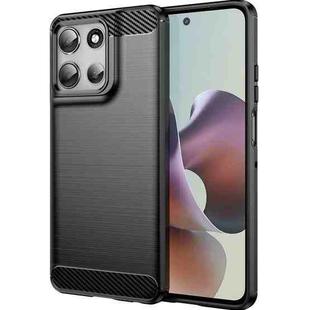 For Motorola Moto G56 5G Carbon Fiber Brushed Texture TPU Phone Case(Black)