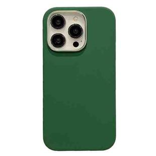 For iPhone 12 Pro Max Electroplated Metal Lens Frame Design MagSafe Silicone Phone Case(Dark Green)