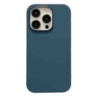 For iPhone 12 Pro Max Electroplated Metal Lens Frame Design MagSafe Silicone Phone Case(Dark Blue)
