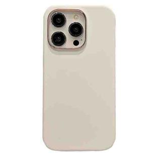 For iPhone 13 Pro Max Electroplated Metal Lens Frame Design MagSafe Silicone Phone Case(White)