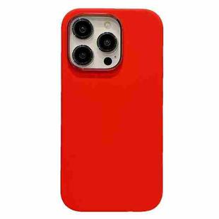 For iPhone 13 Pro Max Electroplated Metal Lens Frame Design MagSafe Silicone Phone Case(Red)