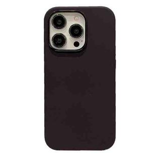For iPhone 15 Pro Electroplated Metal Lens Frame Design MagSafe Silicone Phone Case(Dark Coffee)
