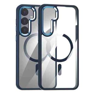 For Samsung Galaxy S25 5G MagSafe Anti-fingerprint Highly Transparent PC Phone Case(Blue)