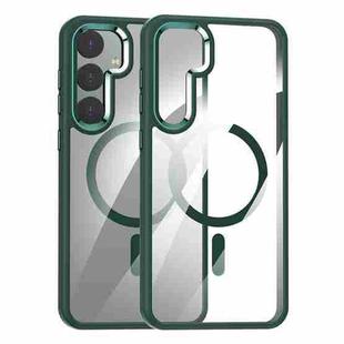 For Samsung Galaxy S25 5G MagSafe Anti-fingerprint Highly Transparent PC Phone Case(Green)