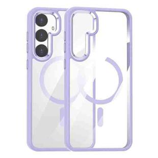 For Samsung Galaxy S25 5G MagSafe Anti-fingerprint Highly Transparent PC Phone Case(Purple)