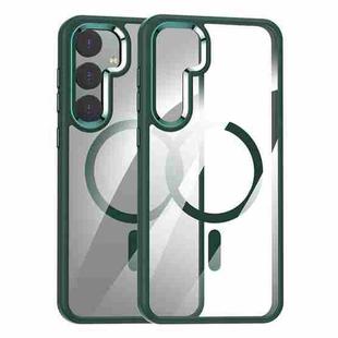 For Samsung Galaxy S25+ 5G MagSafe Anti-fingerprint Highly Transparent PC Phone Case(Green)