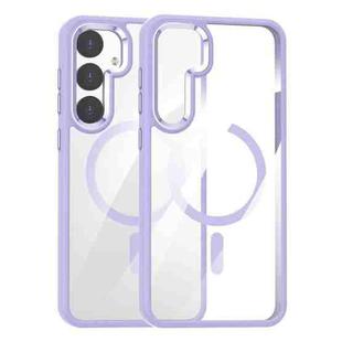 For Samsung Galaxy S25+ 5G MagSafe Anti-fingerprint Highly Transparent PC Phone Case(Purple)