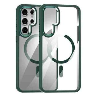 For Samsung Galaxy S25 Ultra 5G MagSafe Anti-fingerprint Highly Transparent PC Phone Case(Green)