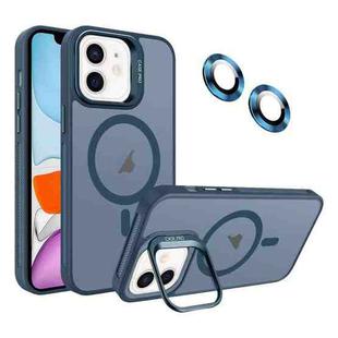 For iPhone 11 Invisible Lens Holder MagSafe Phone Case(Navy Blue)