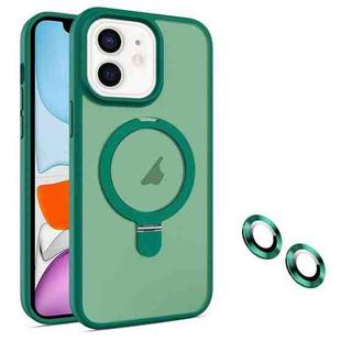 For iPhone 11 MagSafe Magnetic Holder Phone Case(Dark Green)