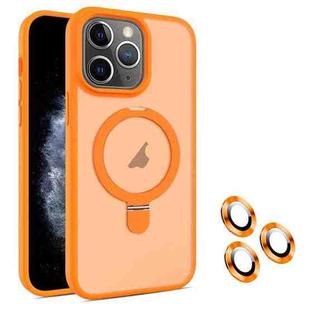 For iPhone 11 Pro MagSafe Magnetic Holder Phone Case(Orange)