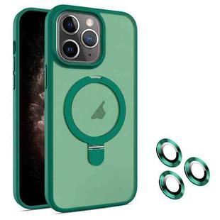 For iPhone 11 Pro Max MagSafe Magnetic Holder Phone Case(Dark Green)