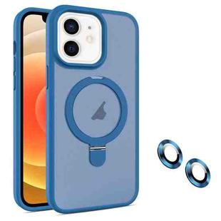 For iPhone 12 MagSafe Magnetic Holder Phone Case(Blue)