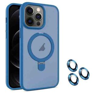 For iPhone 12 Pro MagSafe Magnetic Holder Phone Case(Blue)