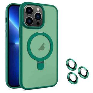 For iPhone 13 Pro MagSafe Magnetic Holder Phone Case(Dark Green)
