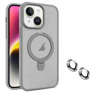 For iPhone 14 MagSafe Magnetic Holder Phone Case(Grey)