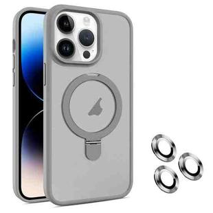 For iPhone 14 Pro MagSafe Magnetic Holder Phone Case(Grey)