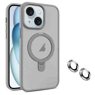 For iPhone 15 MagSafe Magnetic Holder Phone Case(Grey)