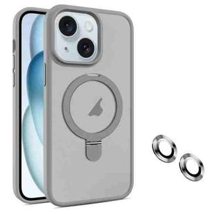 For iPhone 15 Plus MagSafe Magnetic Holder Phone Case(Grey)