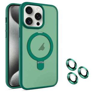 For iPhone 15 Pro Max MagSafe Magnetic Holder Phone Case(Dark Green)